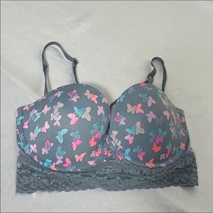 PINK Victoria Secret bustier butterfly bra 34D